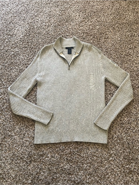 Calvin Klein Jeans Other - Calvin Klein Jeans Men's Size M‎ Gray Ribbed Knit 1/4 Zip Pullover Sweater Mock